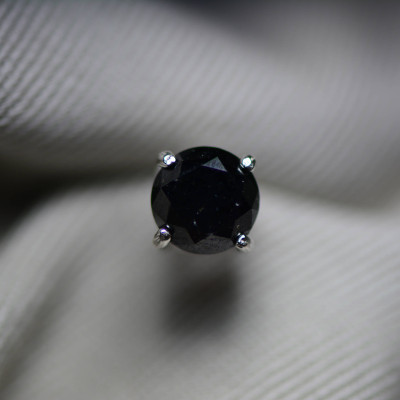 Single Black Diamond Earring, 1.53 Carat Diamond Stud Earring, Real, Natural, Genuine Diamond Jewellery