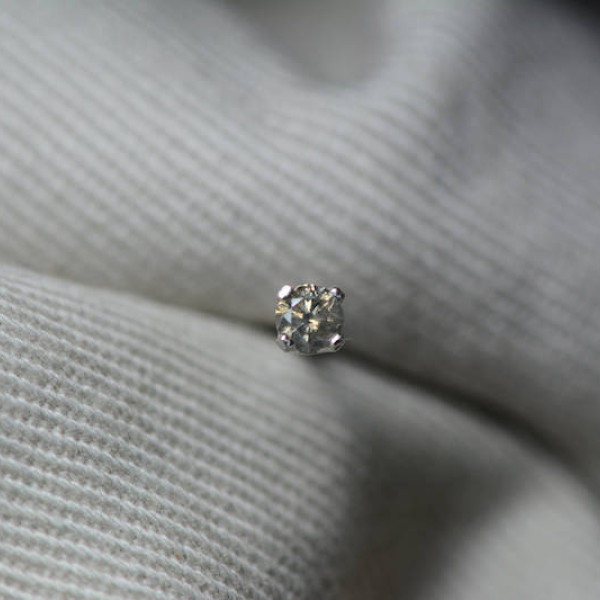 Single Diamond Stud Earring, 0.10 Carat Natural Diamond Earring, Sterling Silver, Genuine Real Diamond, Earth Mined Diamond