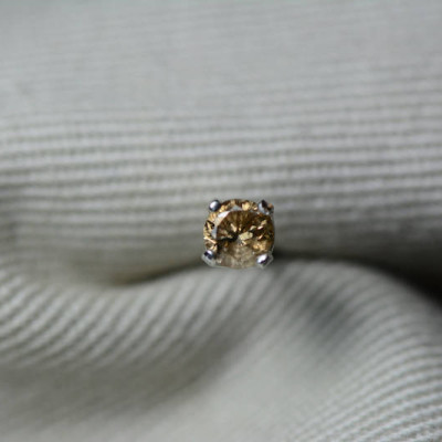 Single Diamond Stud Earring, 0.19 Carat Natural Diamond Earring, Sterling Silver, Genuine Real Diamond, Earth Mined Diamond