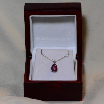 Star Ruby Necklace, Certified Genuine 3.63 Carat Star Ruby Cabochon Pendant Appraised at 900.00, July Birthstone, Sterling Silver, Natural