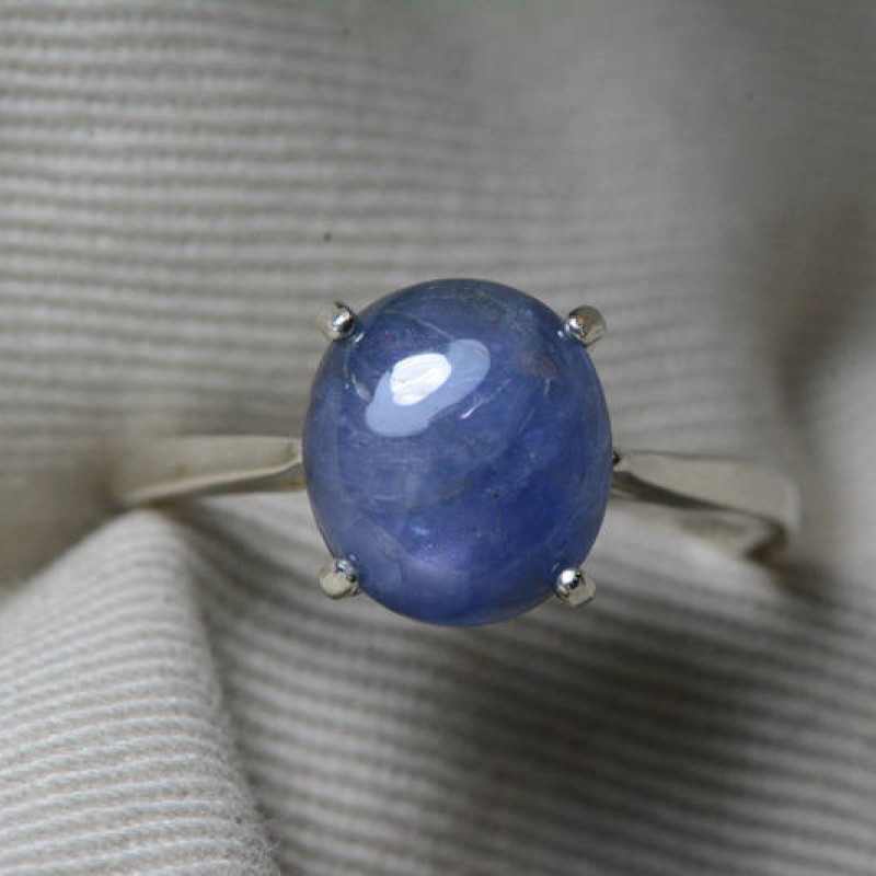 Oval Created Blue Star Sapphire Ring Flower Wave Pattern Vintage Silver  10x8mm by Salish Sea Inspirations | MakerPlace by Michaels