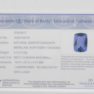 Tanzanite Earrings, Certified 6.24 Carat Cushion Cut Stud Earrings, Sterling Silver, Real Genuine Natural Tanzanite Jewellery, Blue