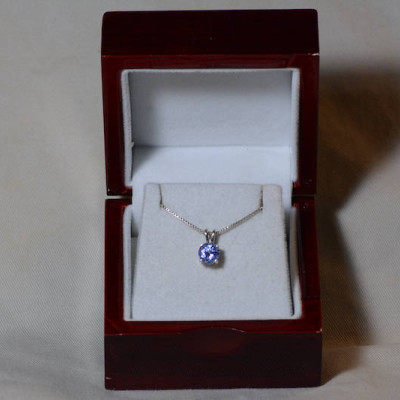 Tanzanite Necklace, Certified Tanzanite Pendant 1.43 Carats Round Cut, Sterling Silver, Real Genuine Natural Blue Tanzanite Jewelry