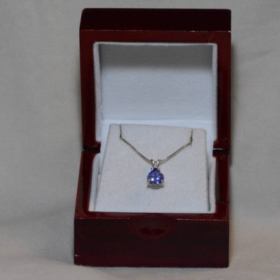 Tanzanite Necklace, Certified Tanzanite Pendant 1.86 Carats Pear Cut, Sterling Silver, Real Genuine Natural Blue Tanzanite Jewelry