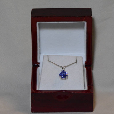 Tanzanite Necklace, Certified Tanzanite Pendant 3.11 Carats Pear Cut, Sterling Silver, Real Genuine Natural Blue Tanzanite Jewelry
