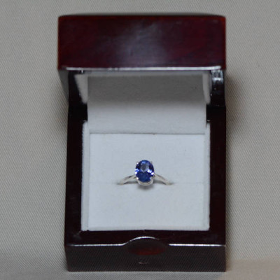 Tanzanite Ring, 1.89 Carat Tanzanite Solitaire Ring, Sterling Silver, Certified, Oval Cut, Birthday Anniversary Christmas Engagement
