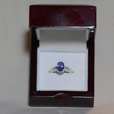 Tanzanite Ring, 2.00 Carat Tanzanite Solitaire Ring, Sterling Silver, Certified, Oval Cut, Real Genuine Natural Tanzanite Jewellery, Size 7