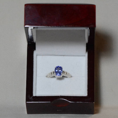 Tanzanite Ring, 2.39 Carat Tanzanite Solitaire Ring, Sterling Silver, Certified, Oval Cut, Real Genuine Natural Tanzanite Jewellery, Size 7