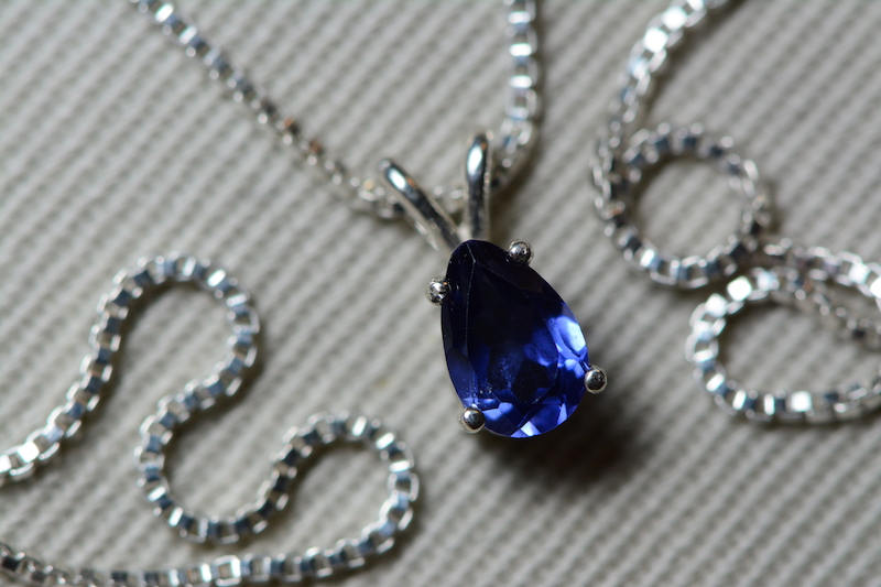 Sapphire Necklace, Blue Sapphire Pendant 0.63 Carat Appraised at 500.00 ...