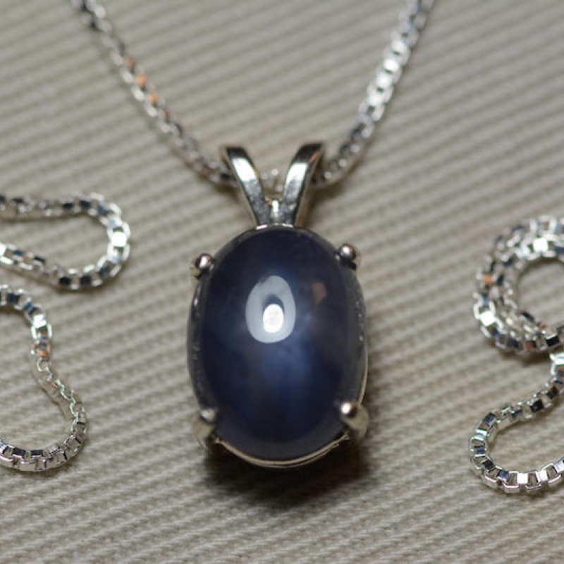 Star Sapphire Necklace, Certified Genuine 4.79 Carat Star Sapphire ...