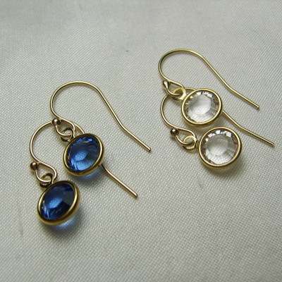 Birthstone Earrings Gold Bridesmaid Earrings Swarovski Crystal Earrings Gold Wedding Jewelry Bridesmaid Gift Bridesmaid Jewelry