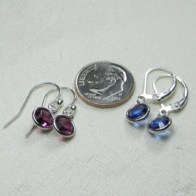 Birthstone Earrings Sterling Silver Bridesmaid Jewelry - Swarovski Crystal Earrings - Bridesmaid Earrings Bridesmaid Gift Wedding Jewelry