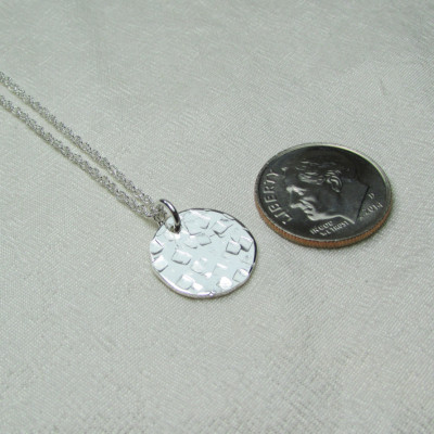 Bridesmaid Gift Hammered Circle Necklace Sterling Silver Disc Necklace Bridesmaid Jewelry Simple Layered Necklace Dainty Bridesmaid Necklace