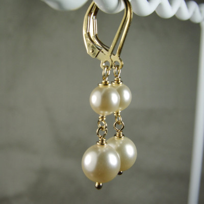 Bridesmaid Jewelry - Gold Pearl Earrings Bridal Earrings Pearl Bridesmaid Earrings Gold Pearl Drop Earrings Wedding Jewelry Prom Jewelry