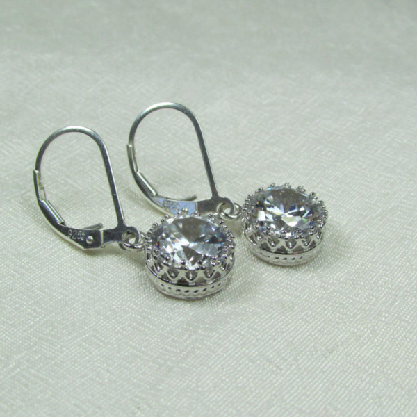 Bridesmaid Jewelry CZ Bridal Earrings Cubic Zirconia Bridesmaid Earrings Bridesmaid Gift Sterling Silver Prom Jewelry Wedding Jewelry