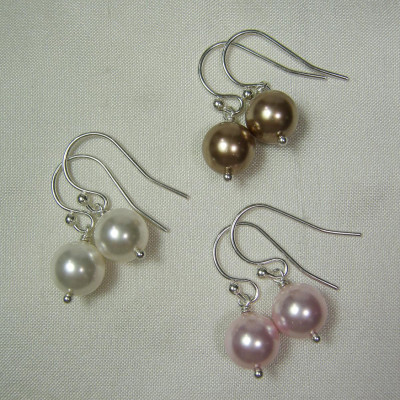 Bridesmaid Jewelry Pearl Bridesmaid Earrings - Swarovski Crystal Pearl Earrings - Pearl Bridal Earrings - Wedding Jewelry - Bridesmaid Gift