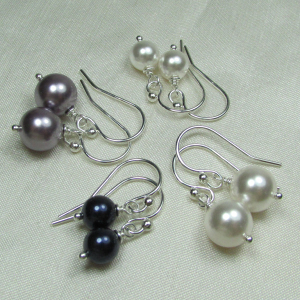 Bridesmaid Jewelry Pearl Earrings Pearl Bridesmaid Earrings Pearl Prom Jewelry Pearl Wedding Jewelry Bridesmaid Gift Bridal Jewelry