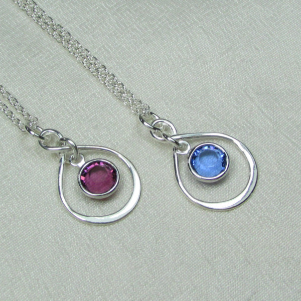 Bridesmaid Jewelry Set of 3 Birthstone Infinity Necklace Bridesmaid Necklace Personalized Bridesmaids Gifts Wedding Jewelry