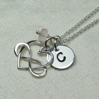 Bridesmaid Jewelry Set of 4 Bridesmaid Necklace Will You Be My Bridesmaid Gift Personalized Infinity Heart Initial Necklace Wedding Jewelry