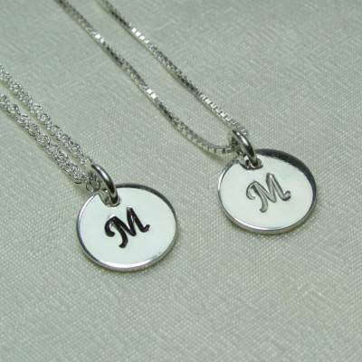 Bridesmaid Jewelry Set of 4 Personalized Bridesmaid Gift Sterling Silver Initial Necklace Bridesmaid Necklace Monogram Necklace Gifts