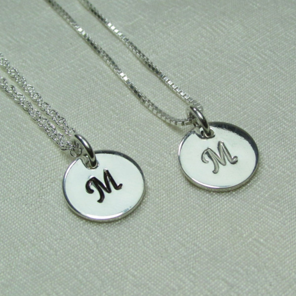 Bridesmaid Jewelry Set of 4 Personalized Bridesmaid Gift Sterling Silver Initial Necklace Bridesmaid Necklace Monogram Necklace Gifts