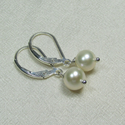 Bridesmaid Jewelry Set of 5 Pearl Bridesmaid Earrings Real Pearl Earrings Sterling Silver Pearl Drop Earrings Bridesmaid Gift