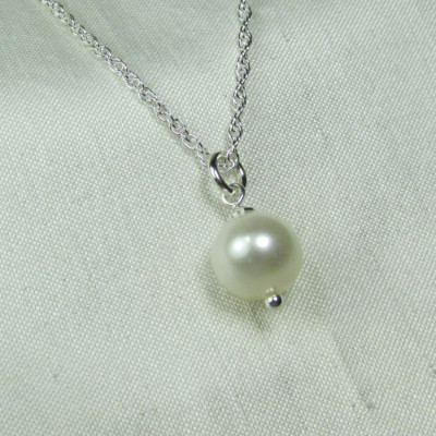 Bridesmaid Jewelry Single Pearl Necklace White Freshwater Pearl Bridesmaid Necklace Real Pearl Necklace Bridesmaid Gift Wedding Jewelry