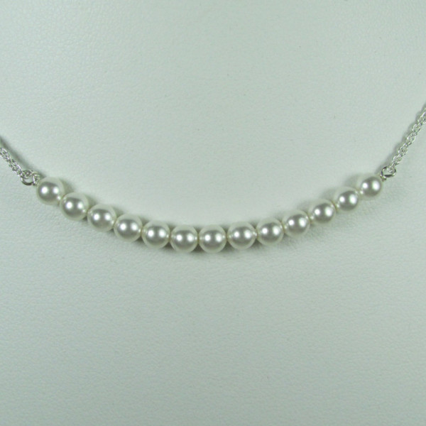 Bridesmaid Jewelry White Pearl Bar Necklace Pearl Bridal Necklace Pearl Necklace Prom Jewelry Bridesmaid Necklace Wedding Jewelry
