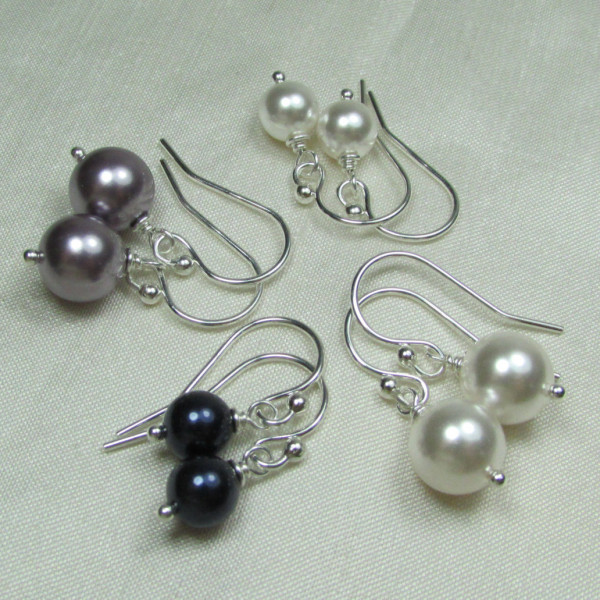 Classic Pearl Earrings - Pearl Bridesmaid Earrings Bridesmaid Gift Bridesmaid Jewelry - Sterling Silver Earrings Wedding Jewelry