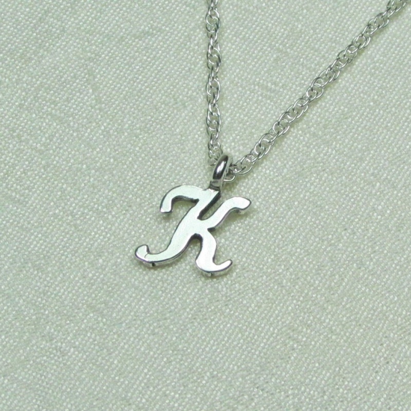 Small Monogram Necklace,Silver Monogram Necklace 1 inch,3 Initial Necklace Charm,Nameplate Necklace,Bridesmaids Gift