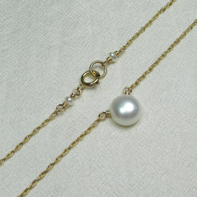 Gold Bridesmaid Jewelry Set of 3 Button Pearl Necklaces Single Pearl Bridesmaid Necklace Gold Wedding Jewelry Bridesmaid Gift