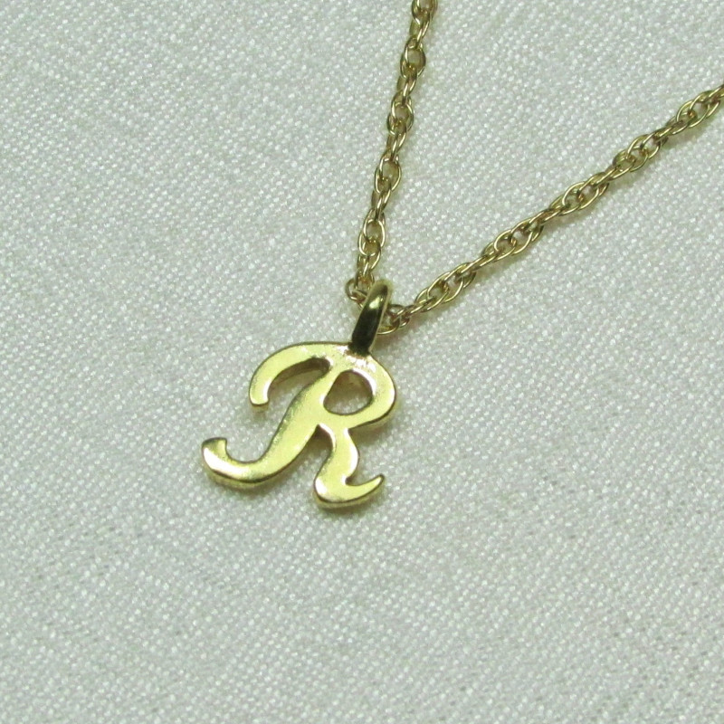 Gold Initial Necklace Junior Bridesmaid Jewelry Flower Girl