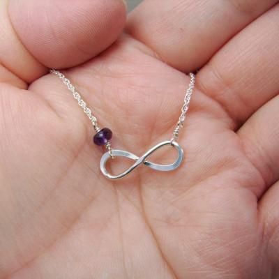 Infinity Necklace Sterling Silver Mothers Necklace Infinity Birthstone Necklace Personalized Necklace Mothers Jewelry Gift