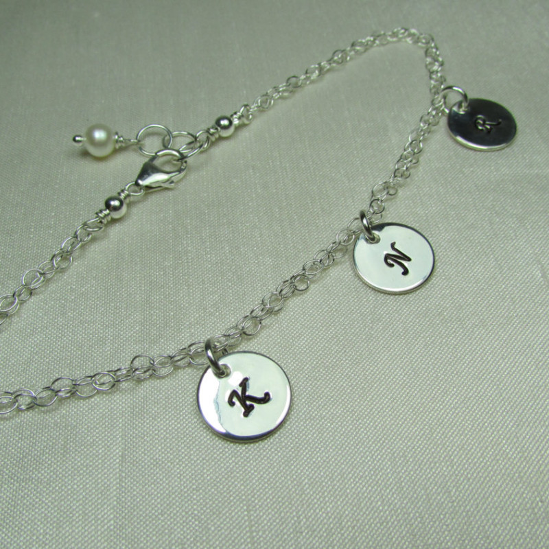 Letter Charms Personalized Bracelet - Sterling Silver