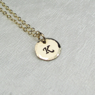 Initial Necklace Gold Monogram Necklace Gold Personalized Mothers Necklace Gold Disc Layered Necklace Initial Jewelry