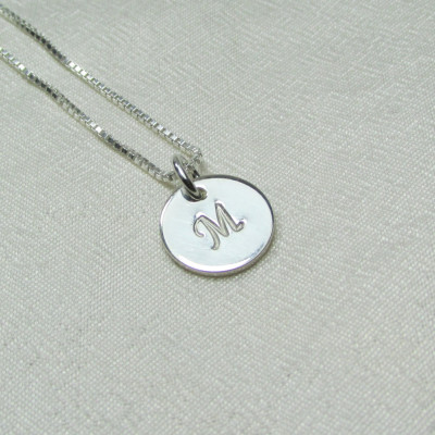 Initial Necklace Sterling Silver Monogram Necklace Bridesmaid Gift Bridesmaid Jewelry Dainty Personalized Necklace Stamped Letter Necklace