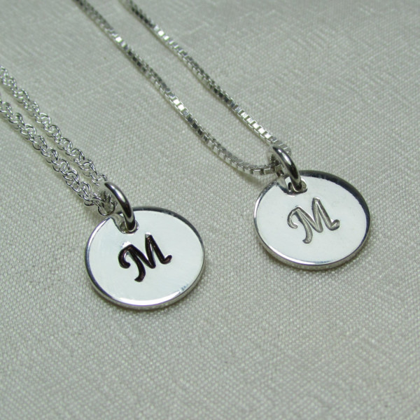 Initial Necklace Sterling Silver Monogram Necklace Personalized Bridesmaid Gift Bridesmaid Jewelry Mothers Necklace Bridesmaid Necklace
