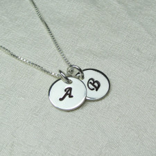 Personalized Initial Necklaces | All Birthstone Hand-Stamped Silver Jewelry