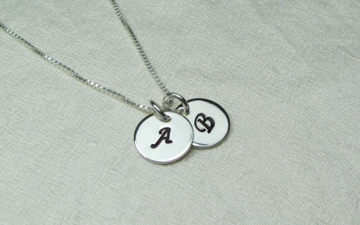 Personalized Initial Necklaces | All Birthstone Hand-Stamped Silver Jewelry