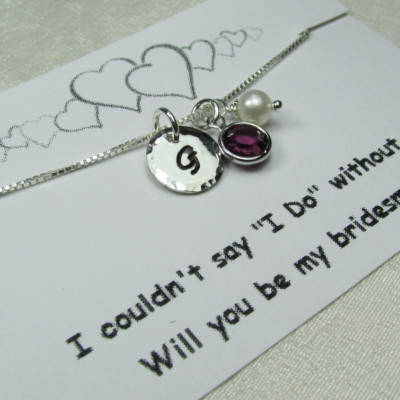 Initial Necklace with Birthstone Necklace for Mom Monogram Necklace Personalized Necklace Mothers Necklace Personalized Jewelry Gift