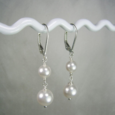 Pearl Bridal Earrings Long Pearl Earrings Swarovski Crystal Earrings Pearl Bridal Jewelry Wedding Jewelry Bridesmaid Jewelry Bridesmaid Gift