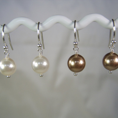 Pearl Bridesmaid Earrings Bridesmaid Gift Set of 9 Pearl Earrings Pearl Bridal Party Jewelry Wedding Earrings Bridesmaid Jewelry Gifts