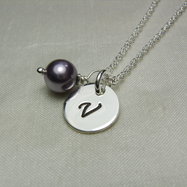 Pearl Initial Necklace Bridesmaid Gift Monogram Necklace Bridesmaid Jewelry Personalized Necklace Bridesmaid Necklace Birthstone Necklace