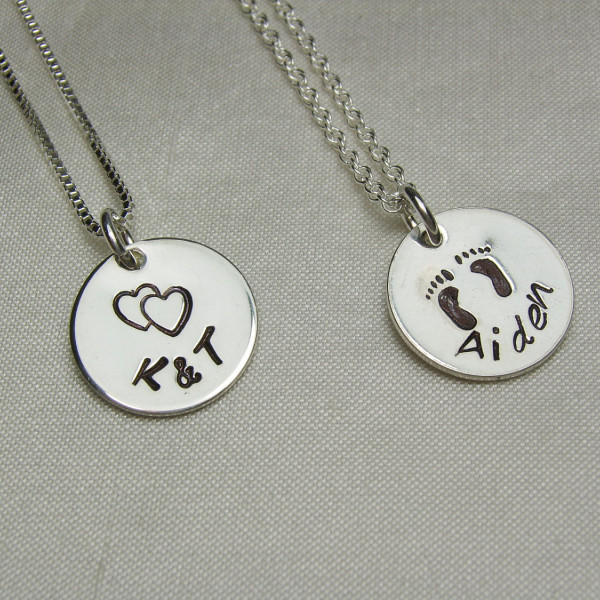 Personalized Mothers Necklace Initial Necklace Monogram Necklace Custom Name Necklace Personalized Necklace Hand Stamped Mothers Jewelry