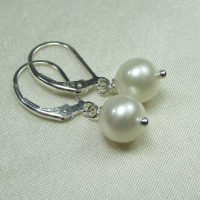 Real Pearl Earrings Bridesmaid Gift Bridesmaid Earrings Freshwater Pearl Earrings Single Pearl Bridal Earrings Bridesmaid Jewelry
