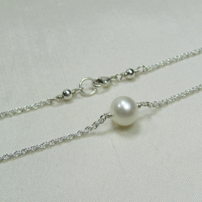 Real Pearl Necklace Bridesmaid Jewelry Single Pearl Necklace Bridesmaid Necklace Bridesmaid Gift Wedding Jewelry Pearl Bridal Necklace