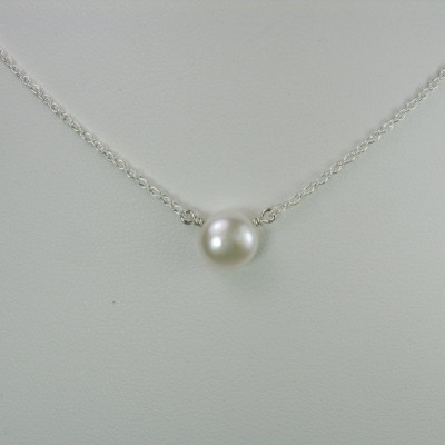 Single Pearl Necklace Bridesmaid Jewelry Dainty Pearl Bridesmaid Necklace Bridesmaid Gift Real Pearl Bridal Necklace Wedding Jewelry