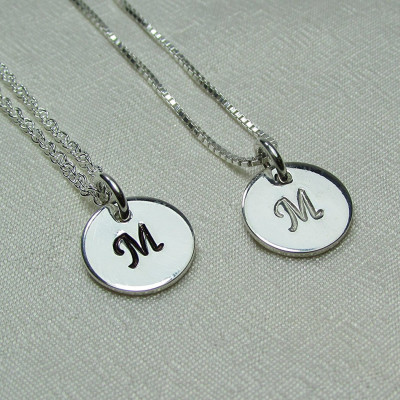 Sterling Silver Initial Necklace Monogram Necklace Bridesmaid Gift Personalized Necklace Bridesmaid Necklace Bridesmaid Jewelry