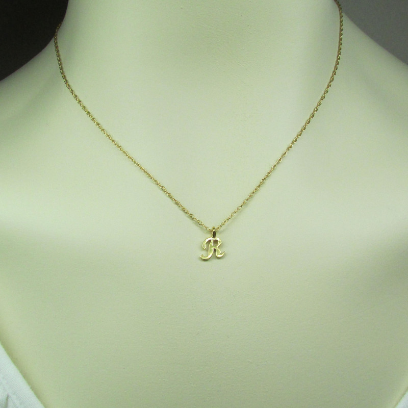 Gold Initial Necklace Junior Bridesmaid Jewelry Flower Girl Necklace Small Letter Monogram ...