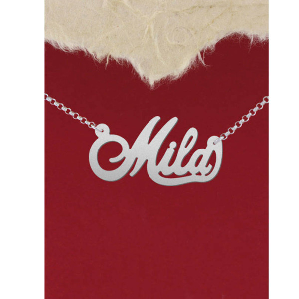 925 Silver Name Necklace Mila/Custom Name Jewelry/Personalized ANY NAME Plate Pendant/Personalized Custom Made Nameplate/Personalized gift